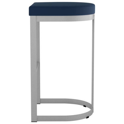 Lester Contemporary Counter Height Barstool - Blue/Shiny Grey