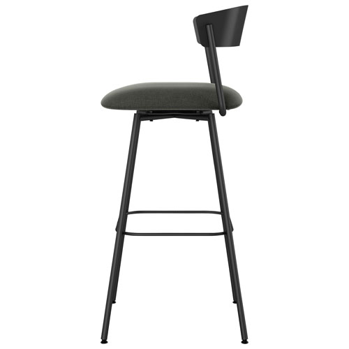Ludwig Contemporary Polyester Counter Height Barstool - Charcoal Grey/Black