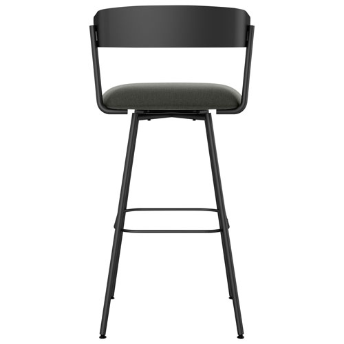 Ludwig Contemporary Polyester Counter Height Barstool - Charcoal Grey/Black