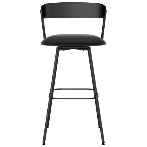Ludwig Contemporary Faux Leather Counter Height Barstool - Black