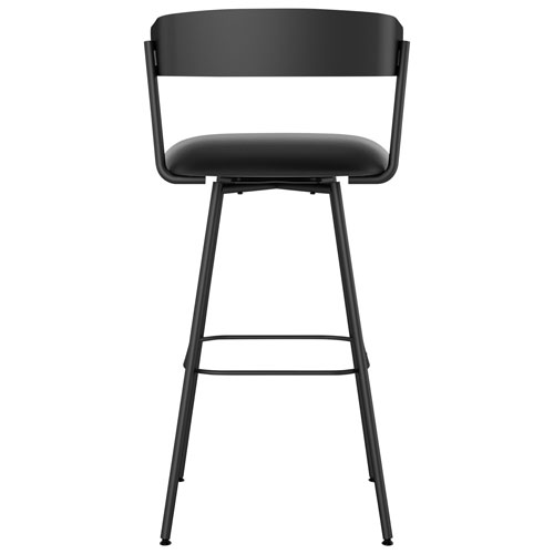 Ludwig Contemporary Faux Leather Counter Height Barstool - Black