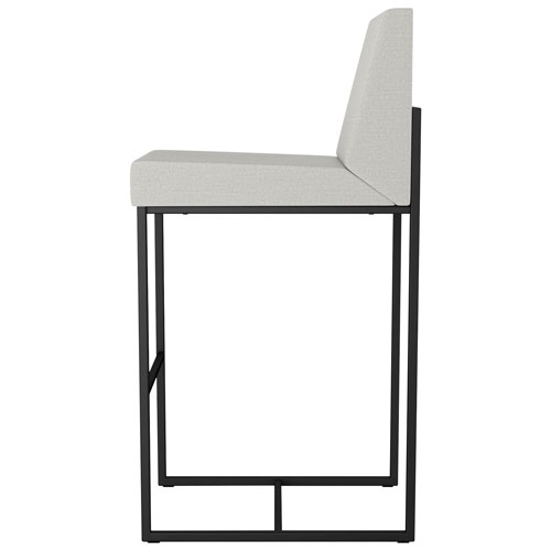 Derry Traditional Counter Height Barstool - Grey Woven/Black