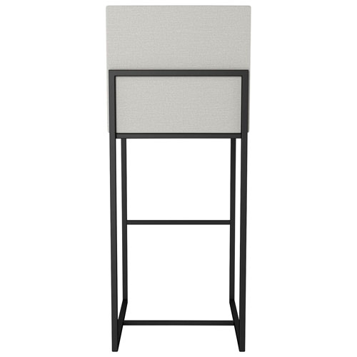 Derry Traditional Counter Height Barstool - Grey Woven/Black