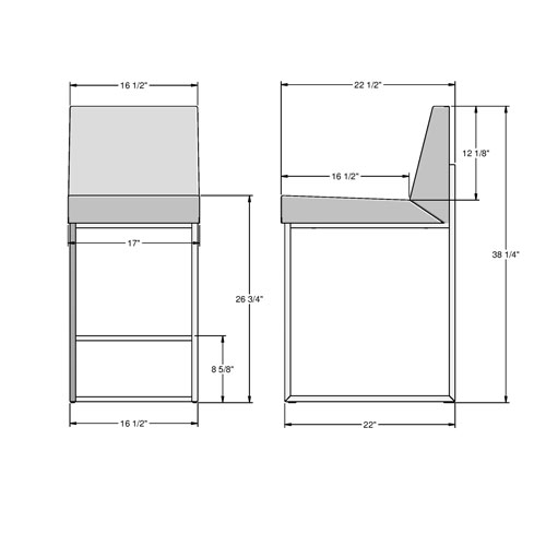 Derry Traditional Counter Height Barstool - Light Grey/Golden