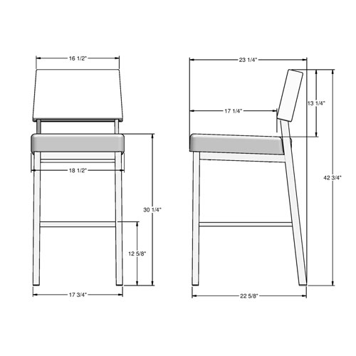 Avery Rustic Country Bar Height Barstool - Grey Woven/Black