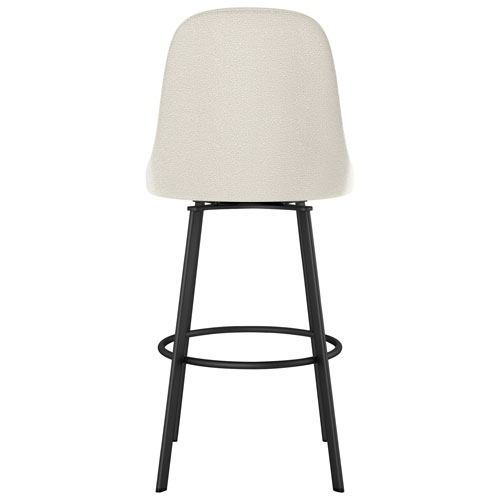 Harper Contemporary Polyester Counter Height Barstool - Cream Boucle/Black