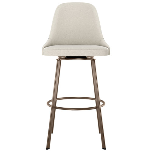 Harper Contemporary Polyester Counter Height Barstool - Cream Boucle/Bronze