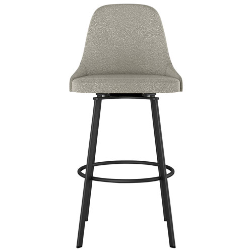 Harper Contemporary Polyester Bar Height Barstool - Beige Grey Boucle/Black