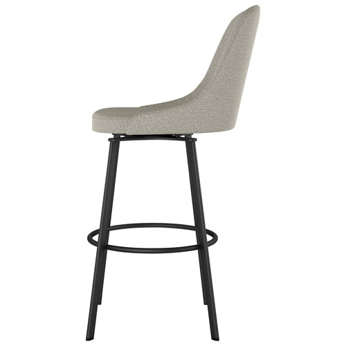 Harper Contemporary Polyester Bar Height Barstool - Beige Grey Boucle/Black