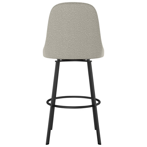Harper Contemporary Polyester Bar Height Barstool - Beige Grey Boucle/Black