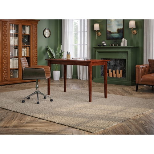 48" Solid Wood Shaker Writing Executive Desk with USB Device Charger in Walnut