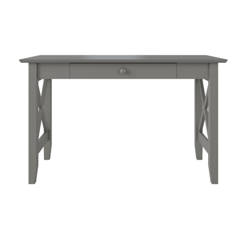 48" Solid Wood X Design Grey Writing Executive Desk with Drawer USB Charger