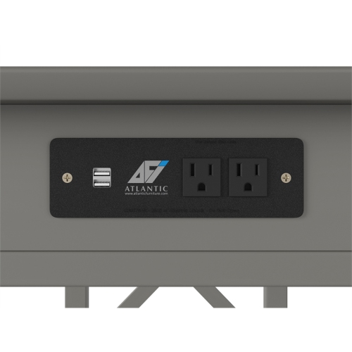 48" Solid Wood X Design Grey Writing Executive Desk with Drawer USB Charger