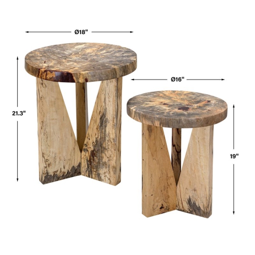 Uttermost Nadette Tamarind Wood Nesting Tables in Natural