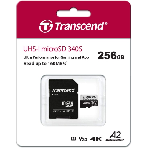 Transcend's Ultra Performance microSDXC 340S memory cards 256GB, U3, V30, A2