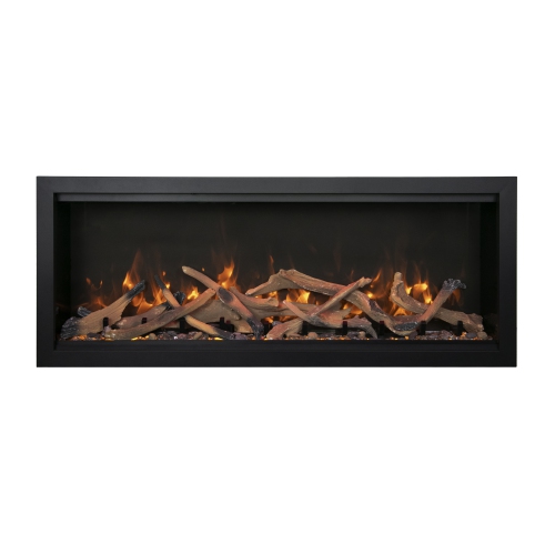 Symmetry 74" XT Smart Electric fireplace comes with your choice of Driftwood, Birch, or Rustic Log media kits OR ICE media kits.