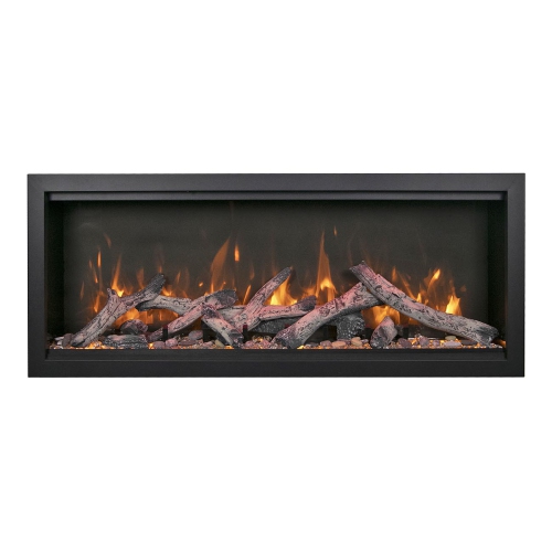 Symmetry 74" XT Smart Electric fireplace comes with your choice of Driftwood, Birch, or Rustic Log media kits OR ICE media kits.