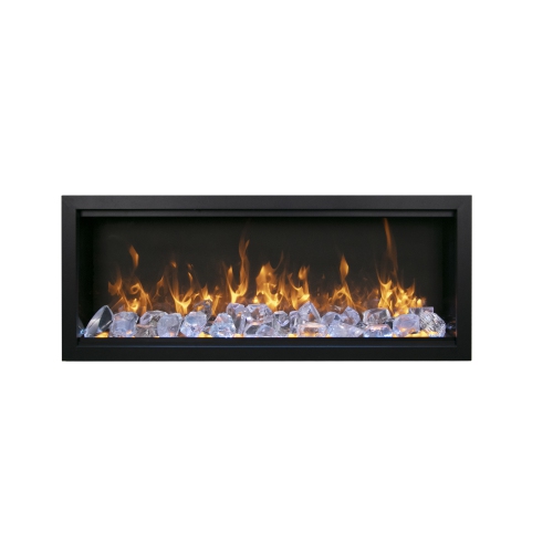 Symmetry 34" XT Electric fireplace comes with your choice of Driftwood, Birch, or Rustic Log media kits OR ICE media kits.