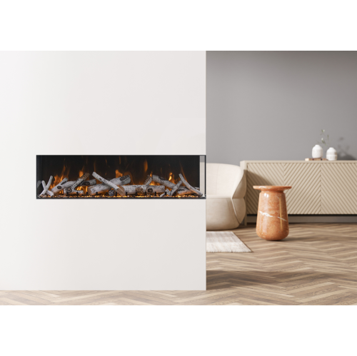 Tru View XL 50" Deep Smart Electric Fireplace comes with your choice of Driftwood, Birch, or Rustic Log media kits OR ICE media kit.