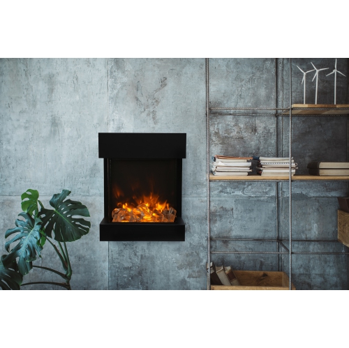 Le foyer électrique Cube est offert avec un ensemble de bûches de 10 pièces en bouleau, 2 couleurs de vrai verre, 2 couleurs de vermiculite.