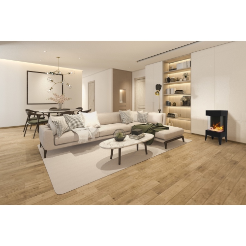 Le foyer électrique Cube est offert avec un ensemble de bûches de 10 pièces en bouleau, 2 couleurs de vrai verre, 2 couleurs de vermiculite.