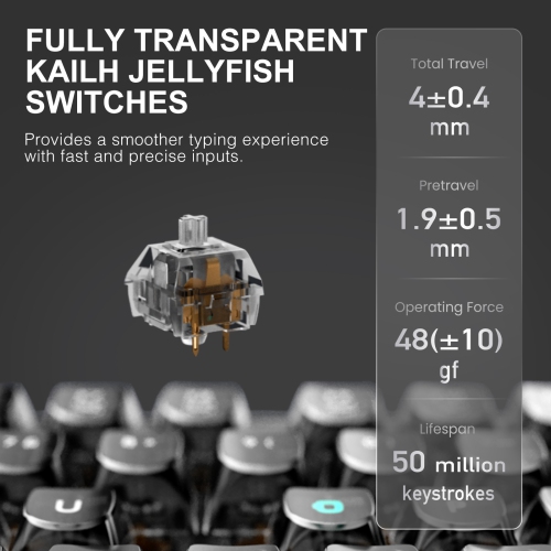 XIAOMI MIIIW BLACK IO 83 Keys Custom Mechanical Gaming Keyboard, Space Silver