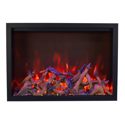 AMANTII  Trd 44" Electric Fireplace Comes With A 10 Piece Birch Log Set, 2 Colors Of Real Glass, And 2 Colors Of Vermiculite