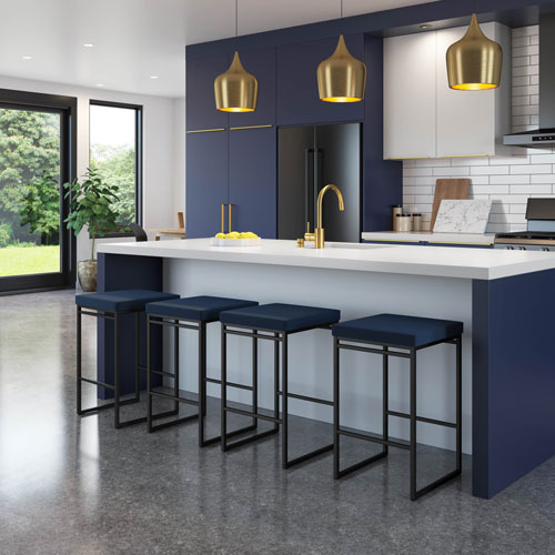 Easy Contemporary Counter Height Barstool - Blue/Black