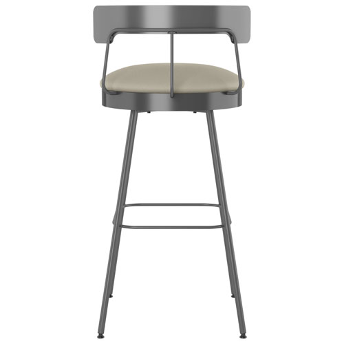 Tabouret de bar contemporain à hauteur de bar Monza - Gris beige/Gris foncé