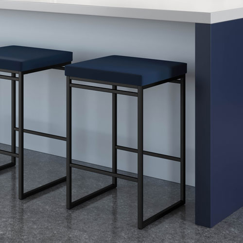 Easy Contemporary Bar Height Barstool - Blue/Black