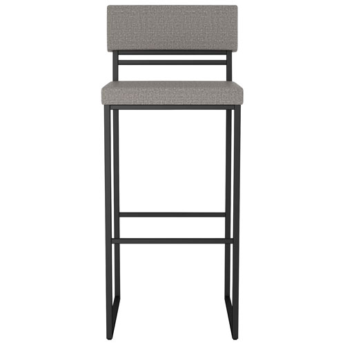 Tabouret de bar contemporain à hauteur de comptoir Everly - Gris argenté/Noir