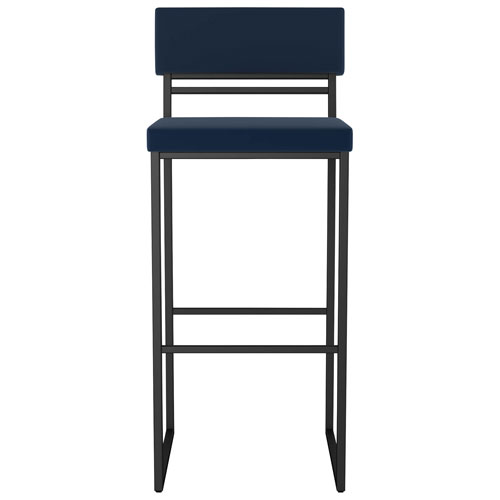 Everly Contemporary Bar Height Barstool - Blue/Black