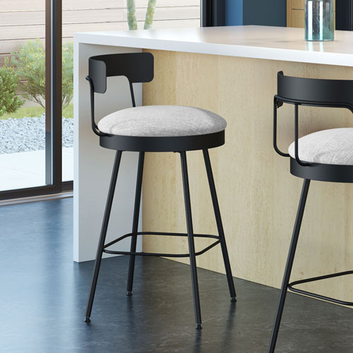 Monza Contemporary Counter Height Barstool - Grey White/Black