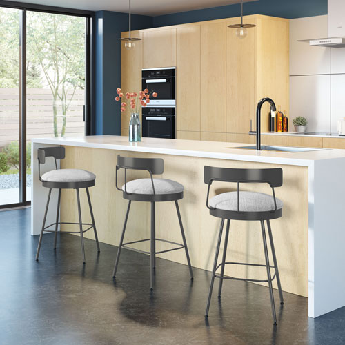 Monza Contemporary Counter Height Barstool - Grey White/Dark Grey