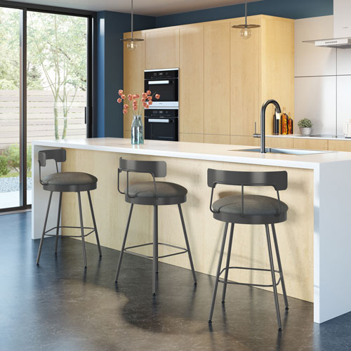 Monza Contemporary Counter Height Barstool - Dark Grey/Dark Grey