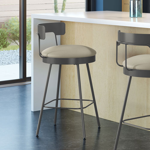 Monza Contemporary Counter Height Barstool - Greige/Dark Grey