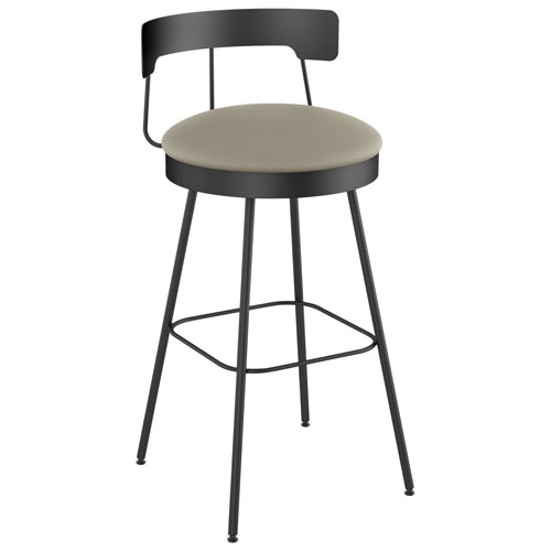 Tabouret de bar contemporain à hauteur de bar Monza - Gris beige/Noir