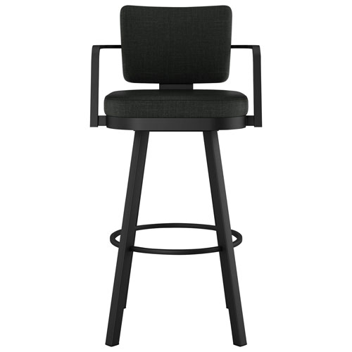 Thea Rustic Country Bar Height Barstool - Black/Black