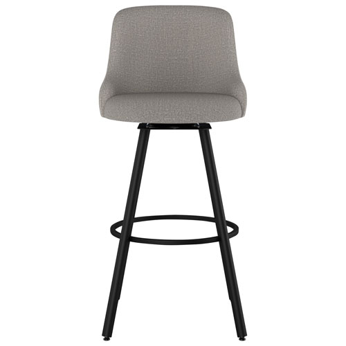 Tabouret de bar traditionnel à hauteur de comptoir Kelsea - Gris argenté/Noir