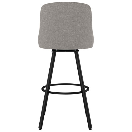 Tabouret de bar traditionnel à hauteur de comptoir Kelsea - Gris argenté/Noir