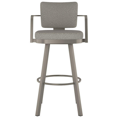 Thea Rustic Country Bar Height Barstool - Beige Grey Boucle/Grey