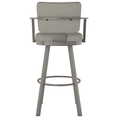 Thea Rustic Country Bar Height Barstool - Beige Grey Boucle/Grey