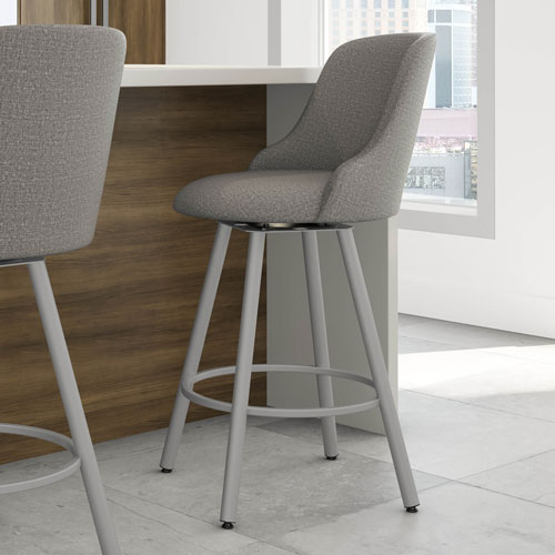 Kelsea Traditional Bar Height Barstool - Silver Grey/Shiny Grey