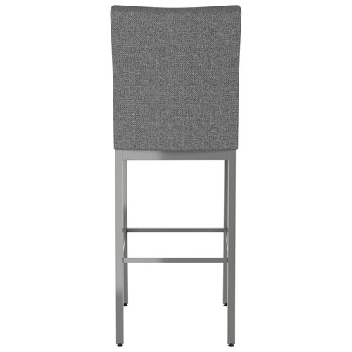Tabouret de bar traditionnel à hauteur de comptoir Perry - Gris tissé/Gris métallique