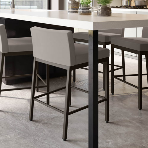 Fairfield Plus Contemporary Counter Height Barstool - Taupe Grey/Brown