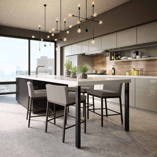 Fairfield Plus Contemporary Counter Height Barstool - Taupe Grey/Brown