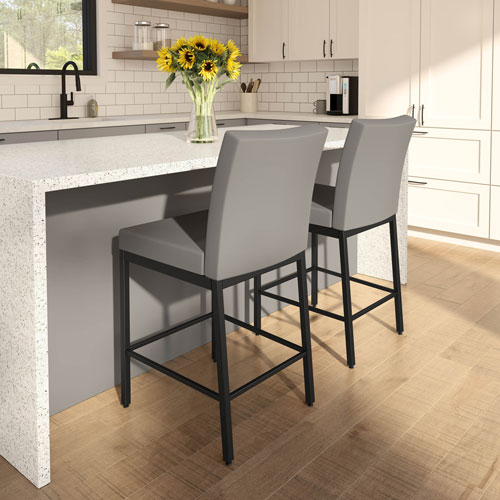 Perry Plus Traditional Counter Height Barstool - Taupe Grey/Black