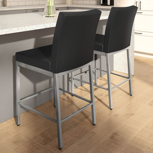 Perry Plus Traditional Counter Height Barstool - Black/Grey