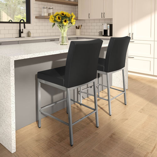 Perry Plus Traditional Counter Height Barstool - Black/Grey