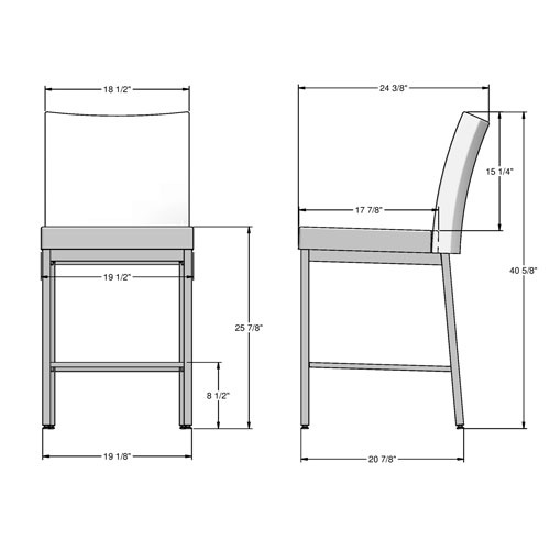 Perry Plus Traditional Counter Height Barstool - Cream/Grey